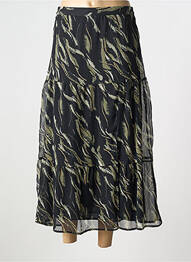 Jupe longue tissage crêpe noir ANGE femme