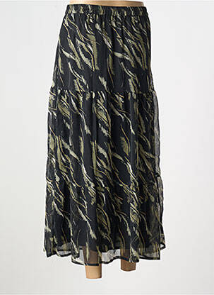 Jupe longue imprimé fantaisie noir ANGE femme