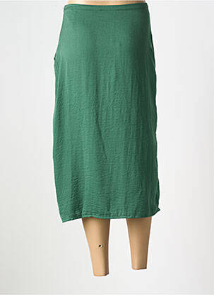 Jupe mi-longue fermeture zip latéral vert MD'M femme