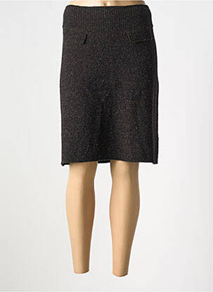 Jupe mi-longue coupe droite noir IMPAQT femme