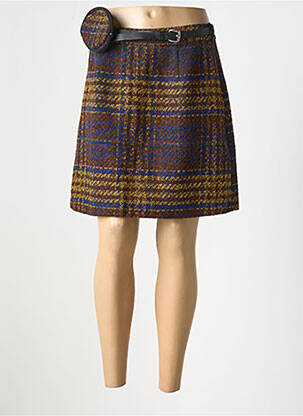 Jupe courte coupe droite marron LILI SIDONIO femme