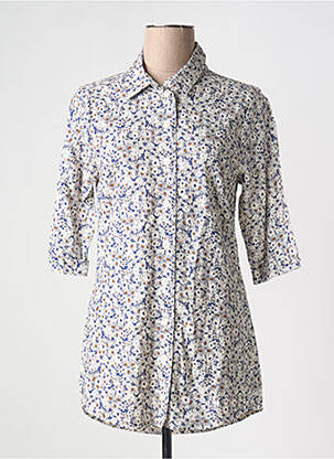 Chemisier coupe cintrée manches courtes bleu IMPAQT femme