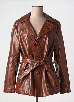 Trench coupe cintrée sans capuche marron MOLLY BRACKEN femme