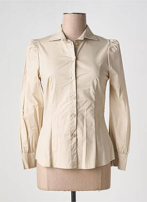 Chemisier coupe cintrée manches longues beige STUDIO PARISIEN femme