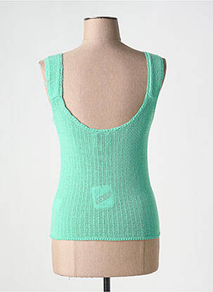 Pull col v sans manche vert LILI SIDONIO femme
