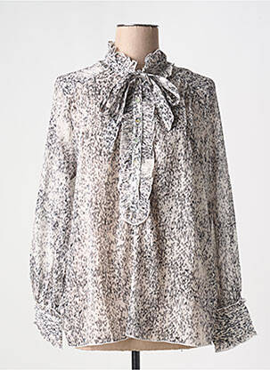Blouse imprimé fantaisie manches longues beige MOLLY BRACKEN femme