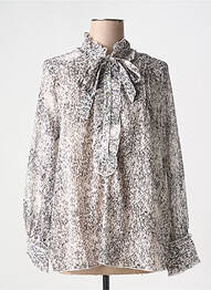 Blouse imprimé fantaisie manches longues beige MOLLY BRACKEN femme