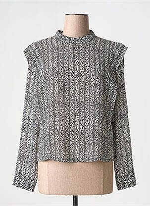 Blouse imprimé fantaisie manches longues noir LILI SIDONIO femme