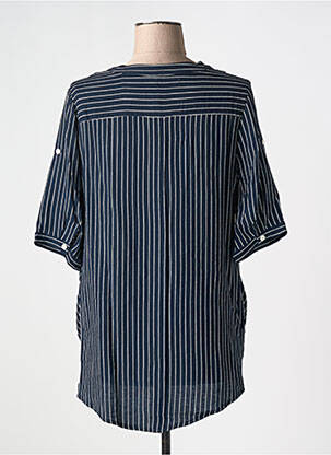 Top col carré manches courtes bleu LILI SIDONIO femme