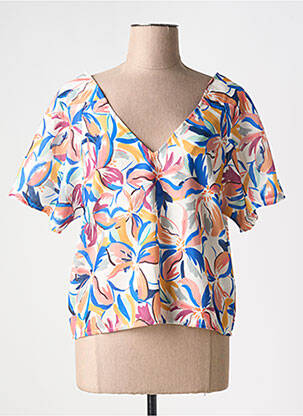Top imprimé fantaisie manches courtes bleu MOLLY BRACKEN femme