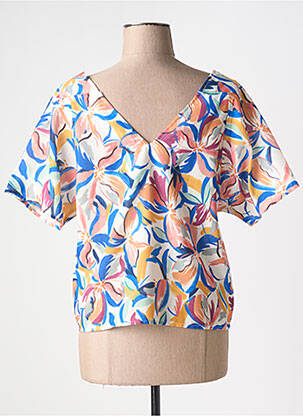 Top imprimé fantaisie manches courtes bleu MOLLY BRACKEN femme