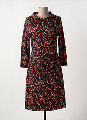 Robe mi-longue imprimé fleurs manches 3/4 noir WHITE STUFF femme