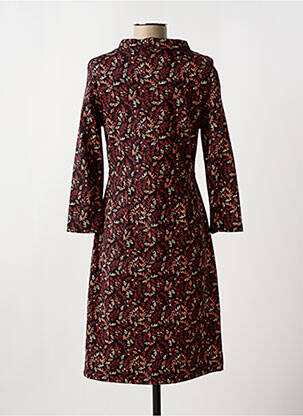 Robe mi-longue imprimé fleurs manches 3/4 noir WHITE STUFF femme