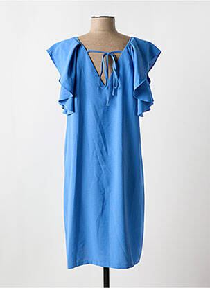 Robe mi-longue manches courtes manches courtes bleu MOLLY BRACKEN femme