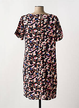 Robe mi-longue imprimé fantaisie manches courtes noir MOLLY BRACKEN femme