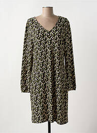 Robe mi-longue imprimé fleurs manches longues vert MD'M femme