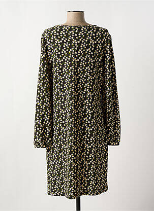 Robe mi-longue imprimé fleurs manches longues vert MD'M femme