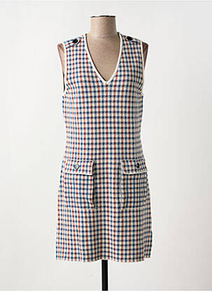 Robe mi-longue imprimé fantaisie sans manche blanc MD'M femme