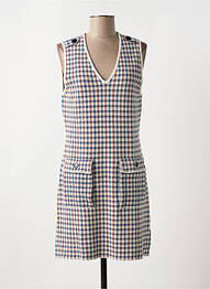 Robe mi-longue imprimé fantaisie sans manche blanc MD'M femme