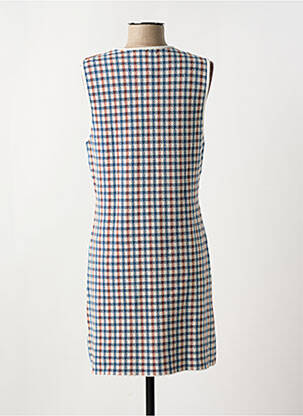 Robe mi-longue imprimé fantaisie sans manche blanc MD'M femme