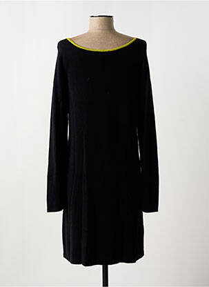 Robe pull coupe droite manches longues noir SURKANA femme