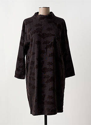 Robe mi-longue imprimé fantaisie manches longues marron WHITE STUFF femme