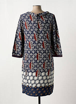 Robe mi-longue manches 3/4 manches 3/4 bleu WHITE STUFF femme