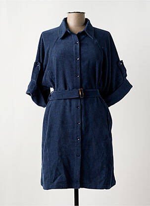 Robe mi-longue manches 3/4 manches 3/4 bleu MOLLY BRACKEN femme