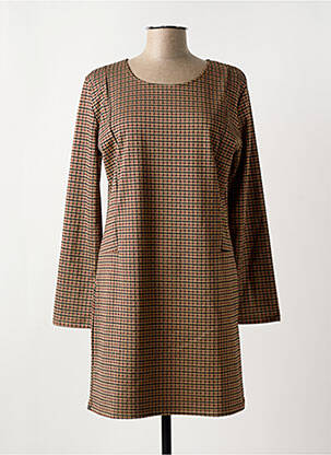 Robe mi-longue manches longues manches longues marron IMPAQT femme