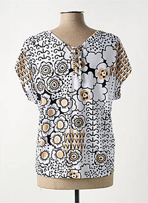 T-shirt imprimé fantaisie manches courtes blanc SURKANA femme