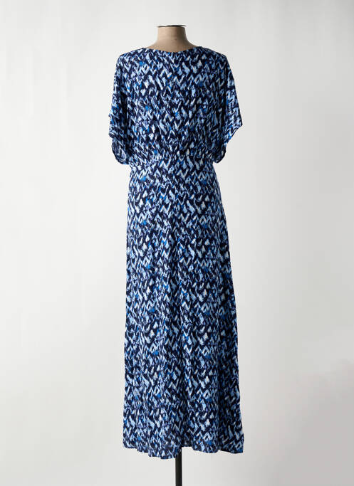 Robe longue imprimé fantaisie manches courtes bleu MOLLY BRACKEN femme