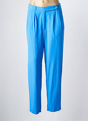 Pantalon droit tissage popeline taille normale bleu MOLLY BRACKEN femme