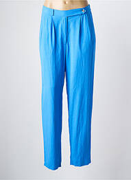 Pantalon droit tissage popeline taille normale bleu MOLLY BRACKEN femme