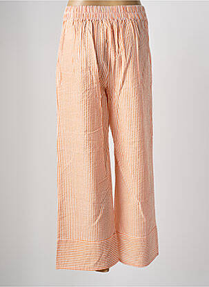 Pantalon large tissage crêpe taille normale orange MD'M femme