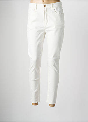 Pantalon slim tissage popeline taille normale blanc MOLLY BRACKEN femme
