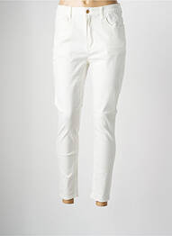 Pantalon slim tissage popeline taille normale blanc MOLLY BRACKEN femme