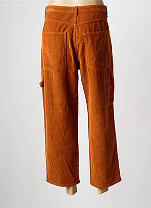 Pantalon droit fermeture zippée sous rabat boutonné taille normale marron SUNNY STUDIO femme