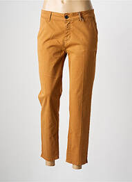 Pantalon chino tissage popeline taille normale marron SUNNY STUDIO femme