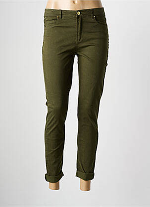 Pantalon slim tissage popeline taille normale vert BEST MOUNTAIN femme