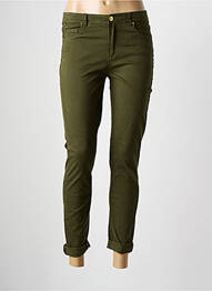Pantalon slim tissage popeline taille normale vert BEST MOUNTAIN femme