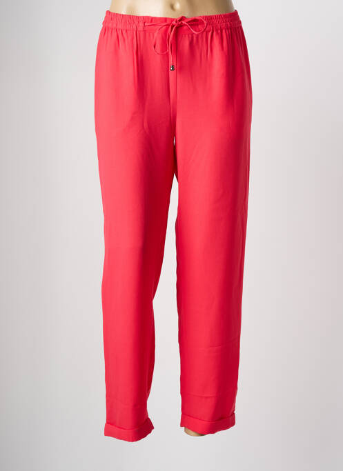 Pantalon droit tissage popeline taille normale rose MD'M femme