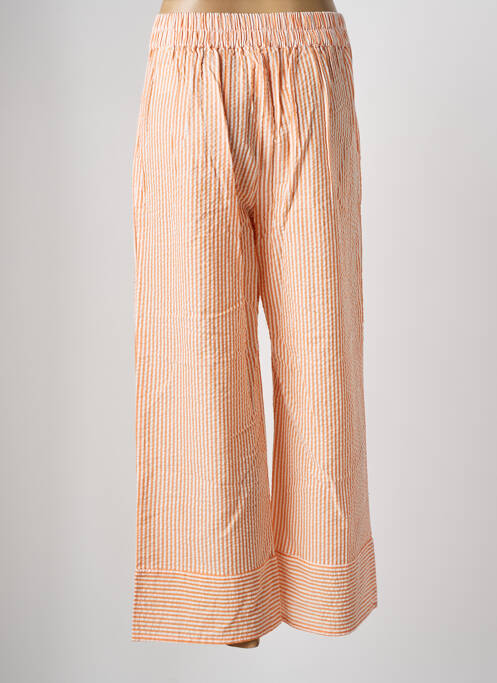 Pantalon large tissage crêpe taille normale orange MD'M femme