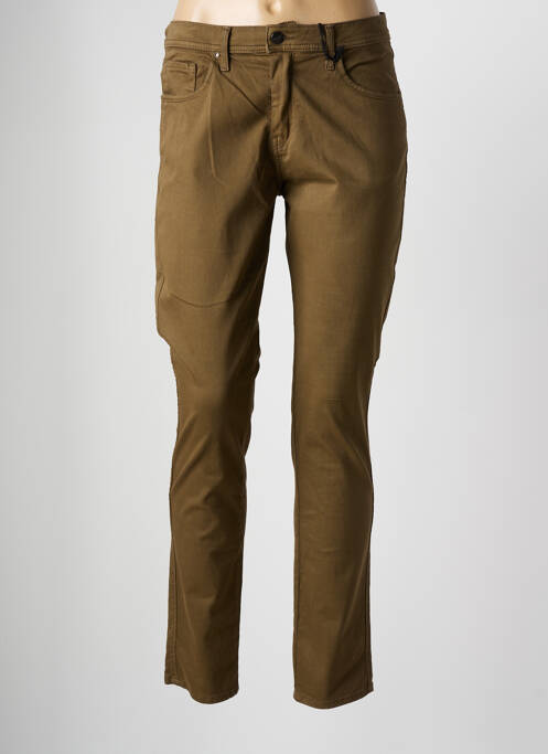 Pantalon slim tissage popeline taille normale marron IMPAQT femme