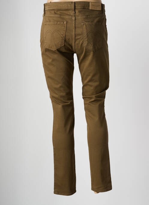 Pantalon slim tissage popeline taille normale marron IMPAQT femme