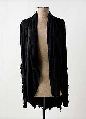 Gilet manches longues col châle noir HIGH femme