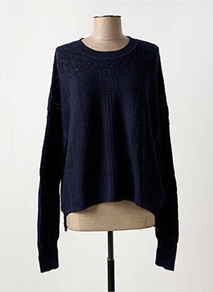 Pull stretch manches longues bleu HIGH femme