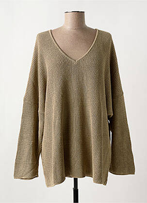 Pull tunique stretch manches longues marron CHACOK femme