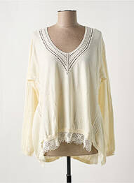 Pull col v manches longues beige HIGH femme