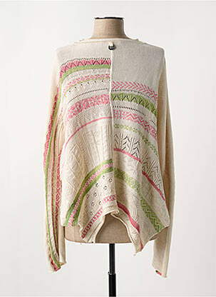 Pull maille ajourée manches longues beige HIGH femme