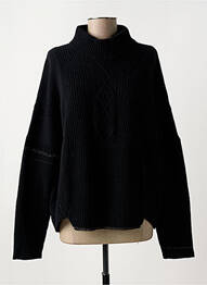Pull stretch manches longues noir HIGH femme